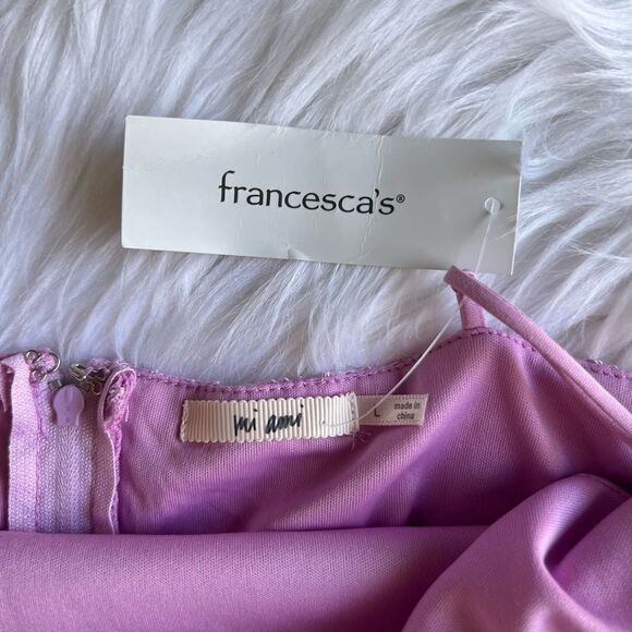 New Francesca’s Mi Ami Lavender Dress Size Large - Picture 4 of 8